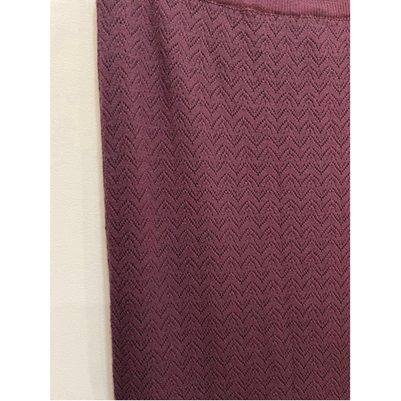Revolve Heartloom Knit Crochet Maxi Skirt Sheer Womens Burgundy Small Slit - Picture 2 of 9